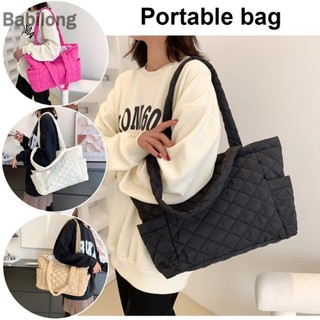  Túi xách mùa thu đông Túi đeo vai nữ có đệm Cotton cỡ lớn Ví cầm tay trên