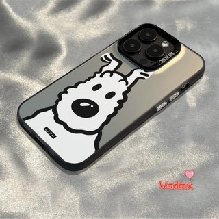 Ốp Lưng Chó Trắng Dễ Thương Cho Vivo Y28s Y03 Y200 Y200i Y38 T3X 5G V30 V29 Lite IQOO Z9 Turbo Z9X Z8 X100 Ốp Lưng Chó Siêu Hoạt Hình Vỏ Điện Thoại Phong Cách ins Đơn Giản