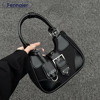 Fennaier Túi đeo chéo nữ niche phong cách Âu Mỹ giản dị cô gái xe máy túi đeo vai mát mẻ mới