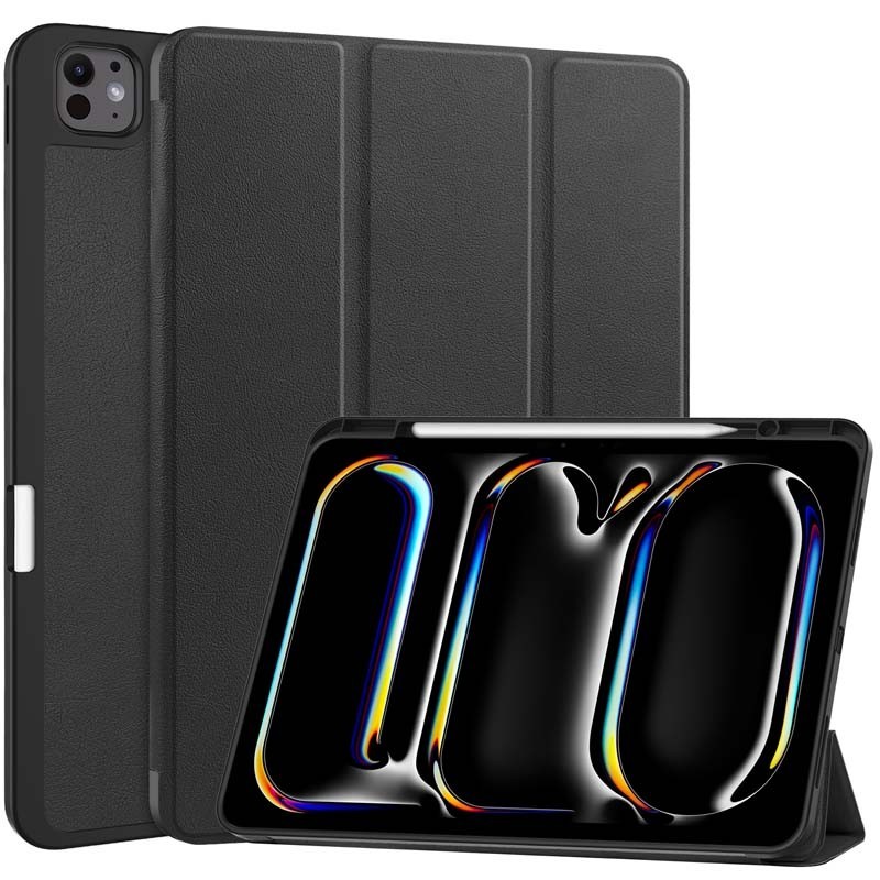 Ốp da PU cho iPad Pro 13 inch 2024 M4 A2925 A2926 A3007 case Vỏ chống sốc TPU mềm có khe cắm bút iPa