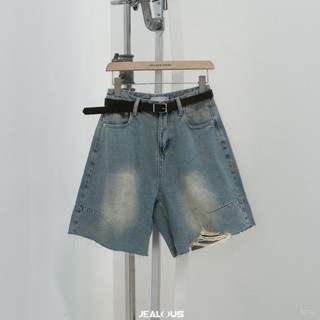 Quần baggy short jeans rách gấu jealous house - 10742