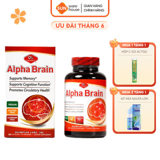 Viên Uống Bổ Não Olympian Labs Alpha Brain Tăng Cường Chức Năng Bộ Não, Hỗ Trợ Tuần Hoàn Não