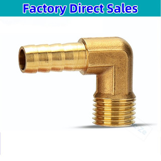 Miễn Phí Vận Chuyển Bằng Đồng Barb Lắp Khuỷu Tay 6 8 10 12 16mm Đến 1 / 4 1 / 8 1 / 2 3 / 8 BSP Nam Ren Kết Nối Khớp Adapter Vàng
