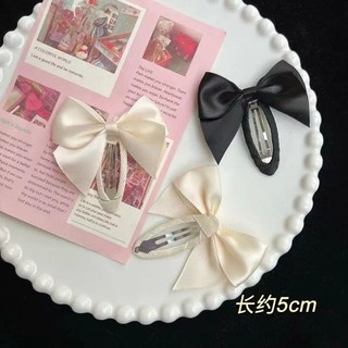 5 Kẹp tóc nơ satin màu trơn
