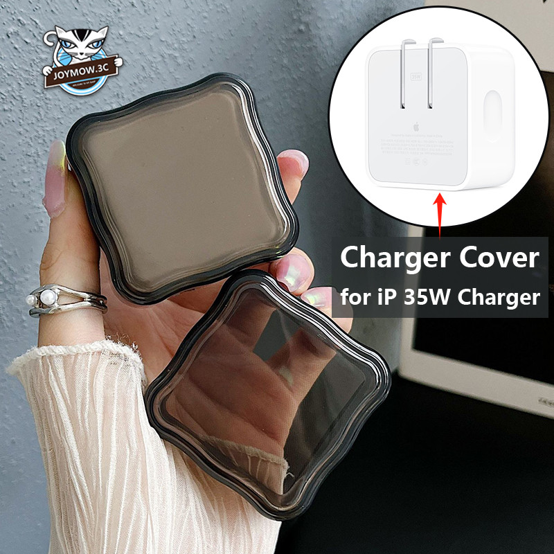 Vỏ TPU trong suốt cho sạc Apple 35W, bộ bảo vệ bộ sạc chính hãng