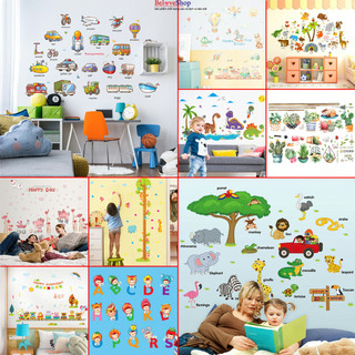 Tranh Decal dán tường Tiếng Anh Hình Các Con Vật Cho Bé - Decal dán tường
