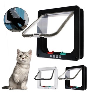 Lắp đặt dễ dàng cửa thú cưng, cửa mèo có 4 chế độ khóa thích hợp cho cửa sổ và tường, cổng an toàn cho thú cưng nhỏ mèo con cho chó mèo con chó mèo con cửa nắp