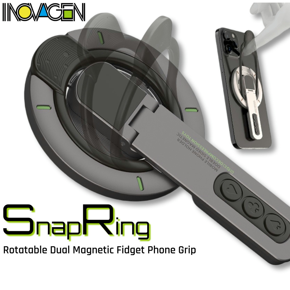 Giá đỡ điện thoại từ tính INOVAGEN SnapRing có chức năng Fidget, nam châm hai mặt, giá đỡ điện thoại
