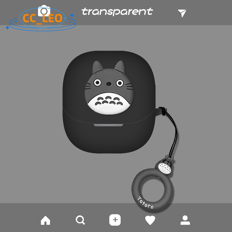 For Anker Soundcore Liberty 4 NC Case Cartoon Sesame Street Totoro Cute Silicone Finger Ring Pendant