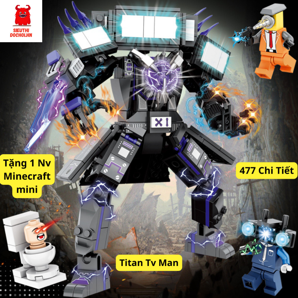 Skibidi Toilet Đồ Chơi Lắp Ráp Titan Tv Man Jx042 Clock Man Drill Man King Cameraman Titan TV man Au