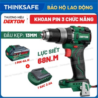 Máy Khoan pin 3 Chức Năng DEKTON M21-KB1368PRO, Lực siết 68Nm, Máy khoan gia đình đầu cặp 13mm Eco-TurBo, Tạo Xung