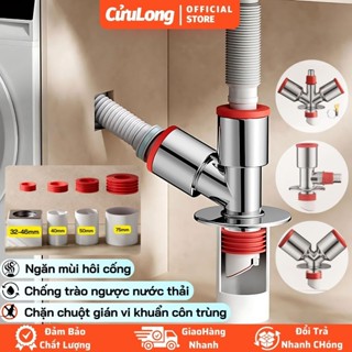 Van Chống Mùi Bồn Rửa Chén Bát, Phễu Thoát Sàn Máy Giặt 2 Trong 1 Ngăn Mùi Hôi Cống Gia Đình