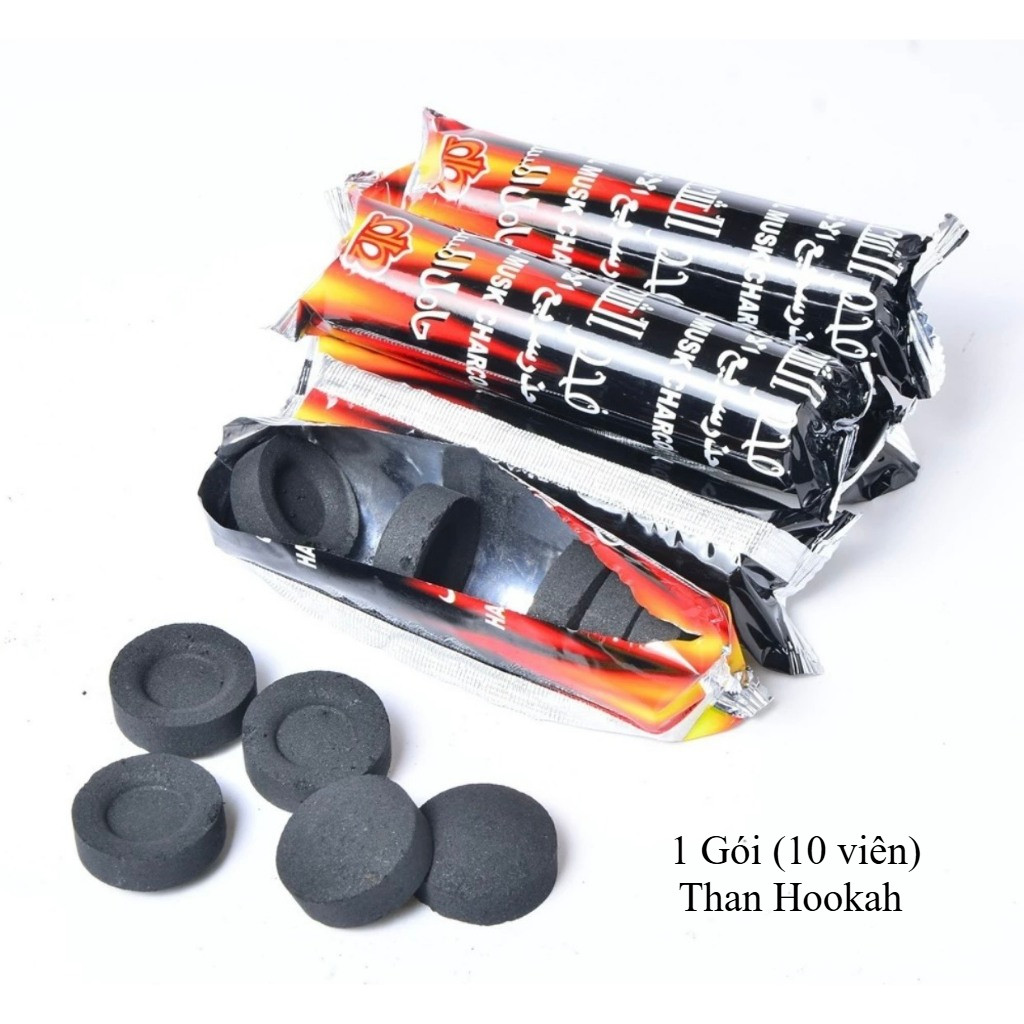 (10 viên/gói) Than Hookah xông trầm hương, tinh dầu, nấu trà Không mùi, không khói an toàn với sức k