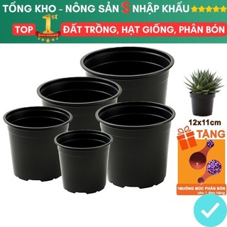 Chậu trồng cây 11x12cm, nhựa cứng, thoát nước tốt, trồng cây, hoa, kiểng lá, sen đá