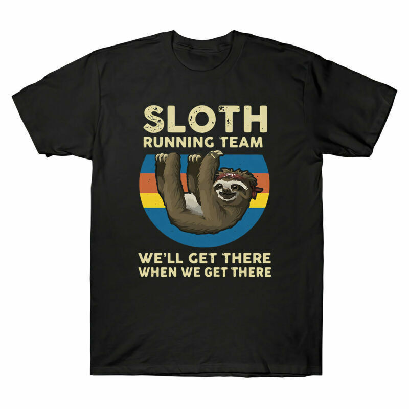 Sloth - Running Team We 'Ll Get There When We Get There Áo thun nam cổ điển Tee