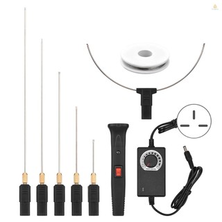 Bộ dụng cụ cắt bọt điện cầm tay 24W với 5 đầu thẳng & 1 đầu vòm có thể điều chỉnh nhiệt độ Bút cắt bọt cầm tay Máy cắt dây nóng Dụng cụ cắt xốp Máy khắc