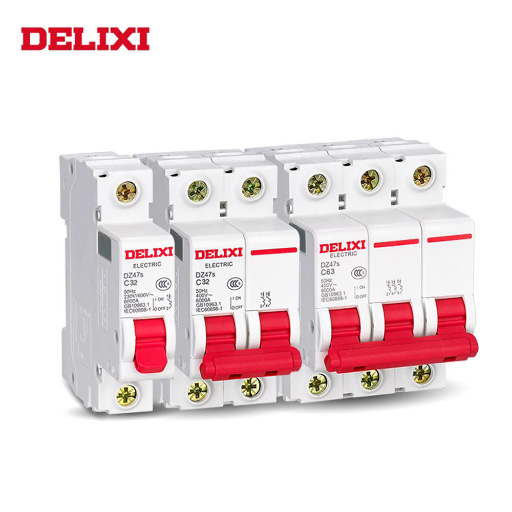 DELIXI Bộ điều chỉnh điện áp CIRCUIT BREAKER DZ47s 1P 2P 3P 4P C Loại Đường cong 230 / 400V 50HZ 1A 