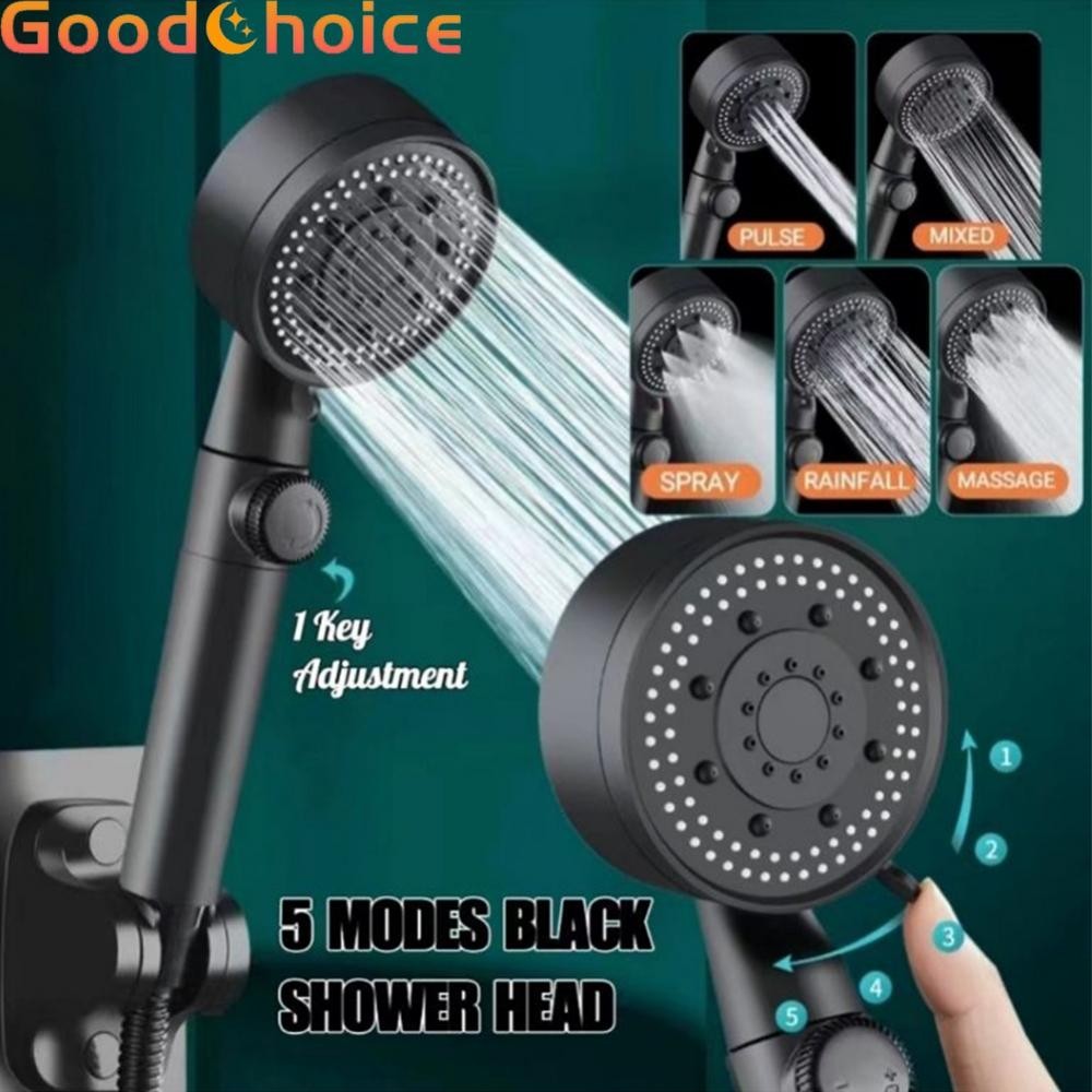 Shower Head Universal Interface 5 Mode ABS Adjustable Handheld Removable
