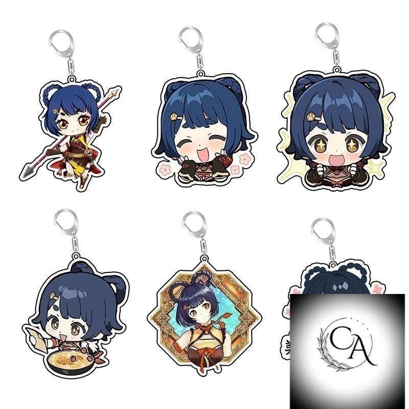 Móc khóa Genshin impact Ayaka Furina Xiao Scaramouche Raiden Hu Tao a12 Phụ kiện trang trí túi xách 