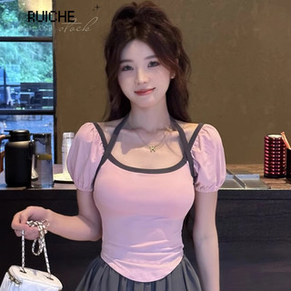 RUICHE áo phông áo thun nữ croptop baby tee phổ biến Trendy Thời trang hàn quốc WMY24411HC 17Z240426