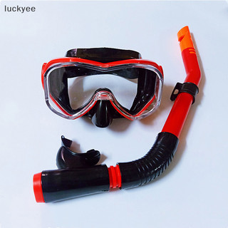 Luckyea Bộ ống thở chuyên nghiệp Mặt nạ toàn mặt Thiết bị Kính lặn Biển sâu Phù hợp với Kính cường lực đầy đủ Kính lặn khô dành cho người lớn TQ