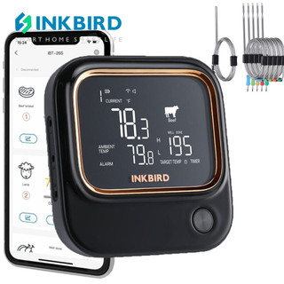 Nhiệt Kế Điện Tử Đo Nhiệt Độ Thực Phẩm Nướng BBQ Kết Nối Bluetooth Kèm 4 Đầu Dò Điều Chỉnh APP USDA Và Đèn Nền Hiệu INKBIRD IBT-26S