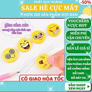 Bốn cục gôm mặt cười 😃 FREESHIP 🚛 Có video thật 🎥 Bốn cục gôm mặt cười vui nhộn ✓Cục tẩy ✓Giá rẻ - Phát Huy Hoàng