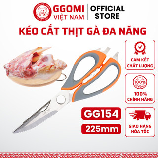 Kéo bao đậy Hàn Quốc GGomi GG154 chuyên dụng cắt thịt gà, chất liệu inox 420 không hoen gỉ an toàn sức khoẻ QH