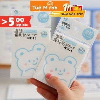 Tập 50 tờ giấy note ghi chú trong suốt, giấy nhớ học tập, văn phòng đơn giản NO02
