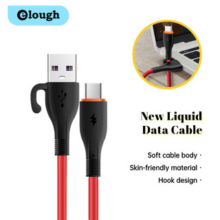 Cáp USB cao su mềm lỏng Elough 3A Sạc nhanh cho điện thoại di động Loại C Dây dữ liệu