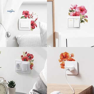 Fairnell Hoa Công Tắc Miếng Dán Chống Thấm Nước PVC Tự Dính Vỏ Và Dính Phòng Khách Phòng Ngủ Trẻ Em Công Tắc Treo Tường Trang Trí Decal