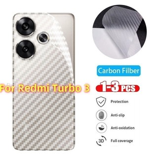 1-3 chiếc matte back film cho redmi turbo 3 5g 2024 rm turbo3 sợi carbon bảo vệ màn hình trong suốt mềm phim