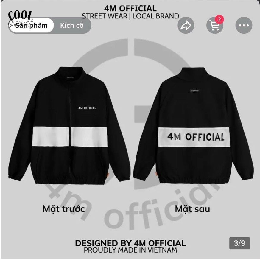 Áo khoác dù nam nữ 4M OFFICIAL form rộng 2 lớp, phong cách  COOL STOREE