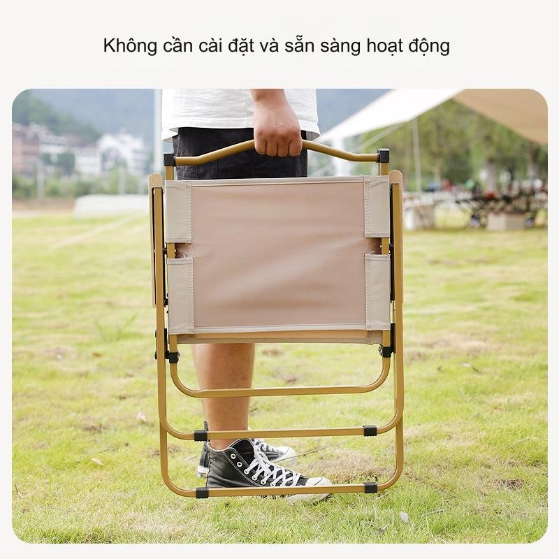 Ghế gấp camping TANLOOK Màu vài vải đen thiết kế gọn du lịch ,cafe ,ban công, câu cá hàng nhập nguyê
