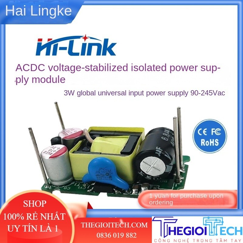 5w220v Sang 5v3.3v09 Mô-đun Nguồn Pm01l ACDC Cách Ly 12 Ổn Định 15 Tấm Trần 3W Series 5m24 - HLK-5M05L(5W-220V5V)