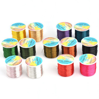 Cuộn lớn 100m Bảo quản màu Dây đồng quanh co Trang sức Mũ nón Hình dạng Dây đồng