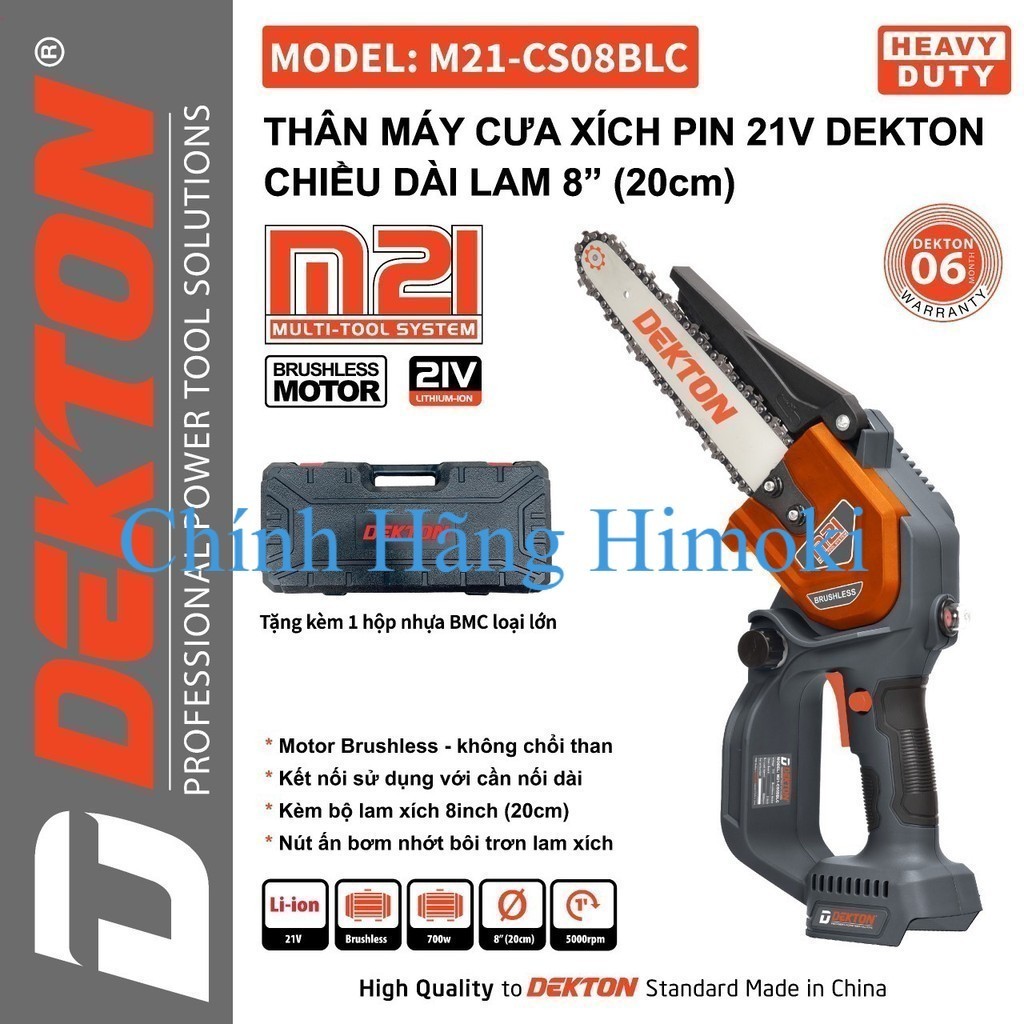 Máy Cưa Xích 8Inch Dekton M21-CS08BLC  Motor Brushless Chính hãng GIÁ TỐT chính hãng himoki