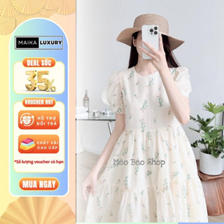  Váy Bầu Xinh babydoll thiết kế hoa nhí dáng dài họa tiết hoa đẹp thời trang bầu Cao Cấp 