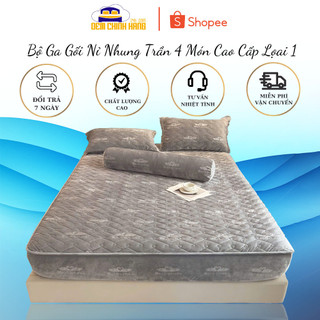 Bộ Ga Gối Nỉ Nhung Trần 4 Món Cao Cấp Lọai 1
