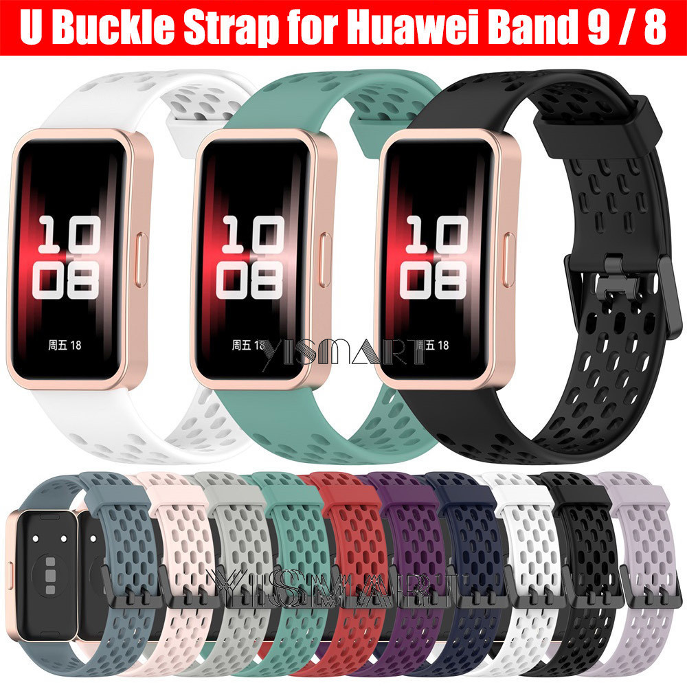 Dây đeo silicon thoáng khí cho dây đeo đồng hồ đeo tay Huawei Band 9 cho dây đeo cổ tay Huawei Band 