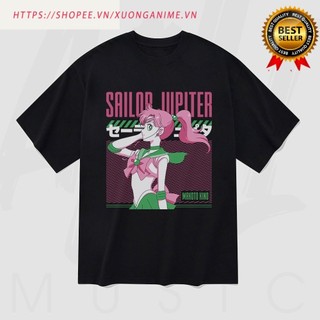Áo thun Unisex Sailor Moon Jupiter Makoto Color Art Oversized 100% Cotton ngắn tay