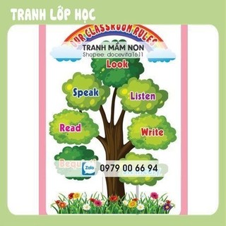 Decal trang trí lớp học - nội quy phòng tiếng anh ta-003