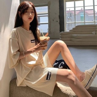Bộ Đồ Thể Thao Mặc Thường Ngày Quần Short Ngắn Tay Lụa Mùa Hè Bộ Đồ Hai Chiếc Học Sinh Phong Cách Hàn Quốc Rộng
