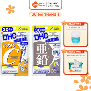 Combo Viên Uống DHC Vitamin C Và DHC Kẽm ZinC Hỗ Trợ Tăng Đề Kháng, Làm Đẹp Da 30 Ngày Uống