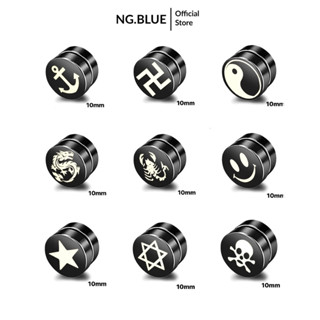  Hoa tai bông tai khuyên tai giả nam châm đính đá nam nữ bạc đen 6mm không cần bấm xỏ lỗ thép titan không gỉ đẹp phụ kiện 