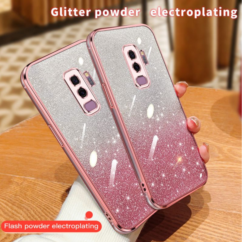Vỏ Samsung S9 + S9PLUS SM-G965N SCV39 SM-G965X SC-03K Vỏ bột lấp lánh gradient đầy màu sắc mạ điện V
