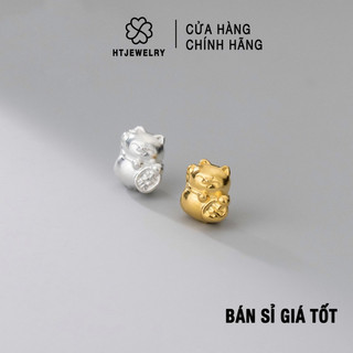 Bạc s925: charm bạc 3d mèo chiêu tài htjewelry ph781