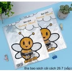 10 tờ giấy bao sách bài tập nilon dày cường thịnh - set 10 tờ giấy bao kiếng 17x24cm hình nai sẵn keo