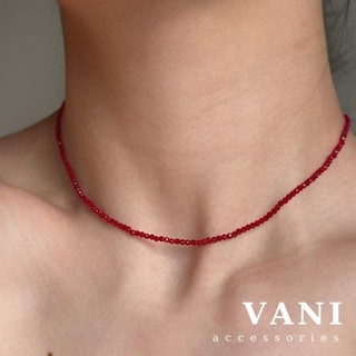 TS1167 - KO ĐEN GỈ - Vòng Cổ Hạt Pha Lê Đỏ 3mm Trend Red Era - Vani Store