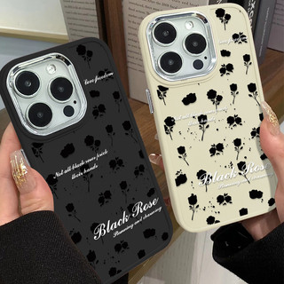 Ốp Điện Thoại Họa Tiết Hoa Đen Sáng Tạo Tương Thích Cho IPhone 15 14 13 12 11 Pro Max X Xs XR 8 7 Plus Chống Sốc Chống Trượt Bền Thẩm Mỹ Làm Vui Vẻ Mặt Sau Mềm